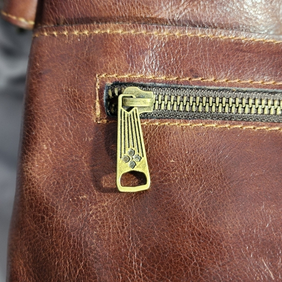 Patricia Nash Cognac Leather Backpack Purse Brown - Picture 7 of 14